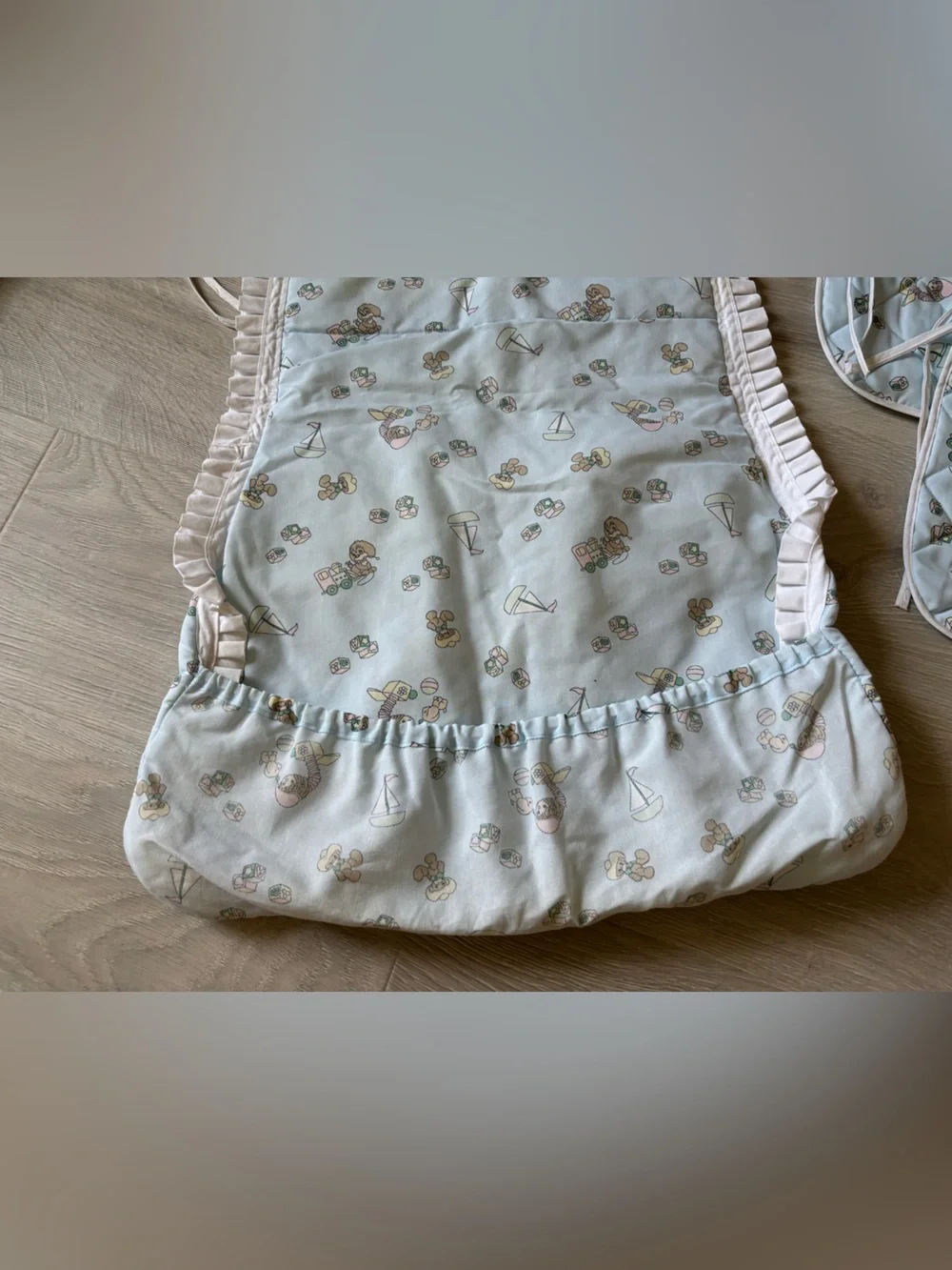Vintage high chair cover and 2 bibs